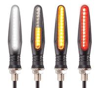 Maso Lot de 4 clignotants de moto clignotants/feux diurnes/feux de freinage, 12 V 3000 K clignotants pour VTT hors route Chopper Blanc/rouge+jaune+noir