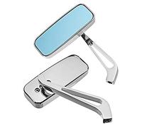 Maso Paire de rétroviseurs de moto rectangulaires pour rétroviseurs pour guidon Argenté 8 mm/10 mm