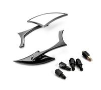 Maso Paire de rétroviseurs universels en aluminium pour moto 8 mm/10 mm Noir