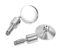 MASO Rétroviseurs d'extrémité de barre ronde, 1 paire 7/8 "22mm CNC Aluminium Guidon Rétroviseur pour Moto - Argent