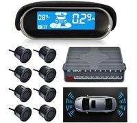 MASO Système de recul de véhicule pour voiture, kit de capteur de recul avant et arrière, avec écran LCD + capteurs de stationnement