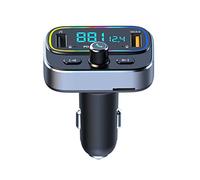 MASO Transmetteur FM Bluetooth, pour kit adaptateur radio sans fil de voiture, double microphone d'appel mains libres, chargeur USB de voiture QC 3.0 et PD 20 W, pour tous les smartphones