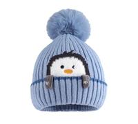 MASOCIO Bonnet Bebe Garcon Fille Hiver Chaud Enfant Bébé 6 12 18 Mois 2 Chapeau Garçon Pompon 1-3 Ans Bleu