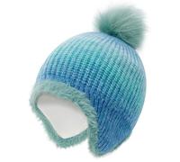 MASOCIO Bonnet Hiver Enfant Fille Chaud Doublure Polaire Chapeau Cache Oreille 4 5 6 7 8 9 Adorable Pompon Enfants 3-10 Ans Bleu