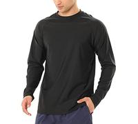 MASOCIO T-Shirt Anti UV à Manche Longue Rash Guard Homme UPF 50+ Maillot de Bain Hauts Séchage Rapide