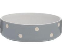 Mason Cash - Gamelle pour chien, motif à pois BT3486 (13 cm x 13 cm) (Gris/Blanc)