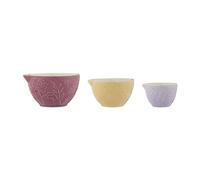 Mason Cash in The Meadow - Lot de 3 tasses à mesurer gigognes en grès gaufré floral (1 tasse, ½ tasse, ¼ tasse) - Résistant aux éclats - Ustensiles de cuisson pastel