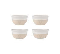 Mason Cash Rustic Charm Lot de 4 mini bols en grès avec motif cœur gravé Capacité 150 ml Idéal pour les pots à pincer, les sauces, les desserts