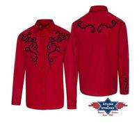 MASON Chemises rouge country western Stars and Stripes homme