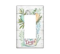 Mason Jar Couvercle d'interrupteur à bascule simple rustique en plastique vert de taille standard pour salon, chambre à coucher, maison et bureau