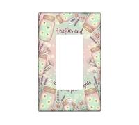 Mason Jar Couvercle d'interrupteur à bascule simple rustique fantaisie chrysanthème lavande été vert pastel en plastique taille standard pour décoration de maison, salon, chambre à coucher, salle de