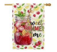 Mason Jar Drapeau de maison en toile de jute double face pour extérieur, terrasse, cour, pelouse, entrée, balcon, 71,1 x 101,6 cm
