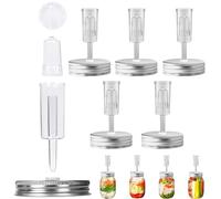 Mason Jar Fermentation Poids Le kit de fermentation en plastique comprend 6 couvercles de et 6 bas garde 2, 76 bouche régulière (pots non inclus)