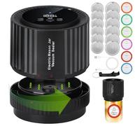 Mason Jar Kit de scellage sous vide sans fil pour bocal Mason à large ouverture et à ouverture normale, avec ouvre-boîte, couvercles et étiquettes, convient pour économiser les aliments et la