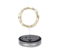 Mason Jar Lanterne solaire étanche avec couvercle en fil de cuivre pour décoration extérieure patio jardin