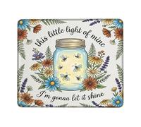 Mason Jar Petit tapis de souris carré en caoutchouc lavable pour la maison, le bureau, l'ordinateur portable, les joueurs, cadeau carré, 20,3 x 25,4 cm