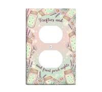 Mason Jar Plaque murale double prise de courant en plastique vert pastel rustique pour nouvel appartement, maison, chambre à coucher, bureau
