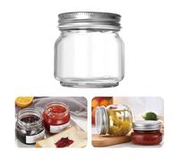Mason Jars Bocal en verre à large ouverture avec couvercles hermétiques pour fermentation, marinage, préparation des repas, avoine et centres de table (argent, 250 ml)