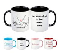 Mason Life Tasse personnalisée - Impression double face du nom personnalisable, passe au micro-ondes, cadeau idéal d'anniversaire et de Saint-Valentin pour lui, elle, tasse à café réutilisable pour