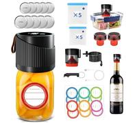 Mason Machine à emballer sous vide électrique 4 en 1 pour bocaux Mason à ouverture large et normale, machine à emballer sous vide automatique pour verres, bouteilles de vin, sacs sous vide, récipients