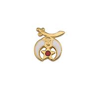 Masonic Shriner Broche à Rabat Blanc/Doré 1,27 cm de Haut