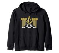 Masonic_Symbol avec "Masonic_pillars sur Checkered_floor" Sweat à Capuche