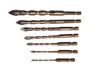 Masonry Drill Bit Set, 7-Piece Precision Tip Hammer Bits, Professional-Grade Tools Brick, Concrete, Granite, Drywall, and Porcelain, Ideal for Construction, Renovation, 12.6cm