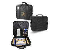 MASONS & REENACTMENT HUB Royal Arch Codura Soft Apron Case - Triple Tau Machine Broderie | Broderie directe en fil doré | Sac franc-maçon en simili cuir avec sangle et poche intérieure - Provincial