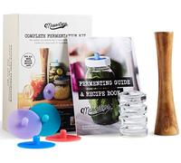 Masontops Kit Complet de Bocal de Fermentation Mason - Kit de bocaux pour Fermentation de légumes avec Grande Ouverture - Equipements Essentiels pour Bricoleur