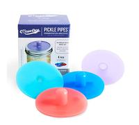 Masontops Pickle Pipes - Fermentation SAS sans Eau - Couvercle de Fermentation Bouche régulière pour Pots de Conservation - Couvercle en Silicone de Haute qualité