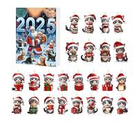 Masoog Calendrier de compte à rebours pour les amoureux des chats | Décorations mignonnes 24 jours en acrylique 2D - Décoration de l'Avent de Noël - Pour les vacances, les anniversaires, les fêtes, le