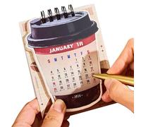 Masoog Calendrier pour le bureau, bloc de planification sur le thème du café, calendrier de table pour l'année 2026 | Pour réfrigérateur, père, hommes, femmes, , bureau, maison, salle de classe