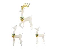 Masoog Décoration de jardin de Noël | 3 pièces d'éclairage LED résistant aux intempéries | Renne de Noël éclairé pour et amis pendant les vacances sur le sol et la pelouse dans le jardin