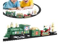 Masoog Train Électrique De Noël, Jouet Décoratif pour Autour du Sapin de Noël, Ensemble de Train Locomotive Électrique avec Lumières et Son, pour Les Garçons la Famille Les Fêtes et Les Anniversaires