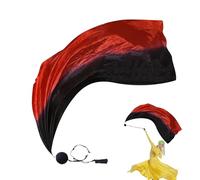 Masoog Voiles de Danse en Soie, Voile Poi Soie,Magnifiques Drapeaux de Danse avec balles pivotantes - Voile de du Ventre Poi, Magnifiques Drapeaux de culte aux Couleurs dégradées pour église de
