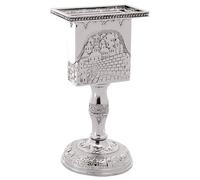 MASORET Bougeoir Havdalah en nickel - 14 cm - Octagon Havdalah - Élégant bougeoir juif Hanoukka