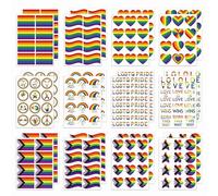 Masper Lot de 24 feuilles/248 autocollants LGBTQ Pride pour décoration de mois de fierté, défilés et événements LGBTQ Pride