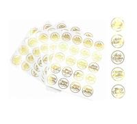 Masper Lot de 500 autocollants « Merry Christmas » de 3,8 cm en 25 feuilles de 20 pièces de chaque, 5 motifs dorés transparents de vacances d'hiver pour décorations de Noël, enveloppes, cartes