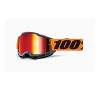 Masque 100% ACCURI 2 Orange MX Cross Lunettes Enduro Lentille Miroir Rouge