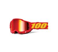 Masque 100% ACCURI 2 Rouge MX Cross Lunettes Enduro Lentille Miroir Rouge