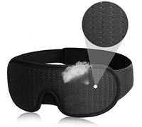 Masque 3D pour le sommeil, masque pour les yeux, blocage des lumières, tissu de couchage rembourré doux, couverture d'ombre, bandeau pour les yeux Black