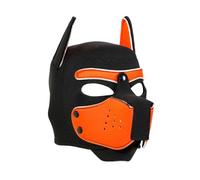 Masque à capuche en néoprène amovible pour chiot adulte - Masque intégral pour Halloween (orange)