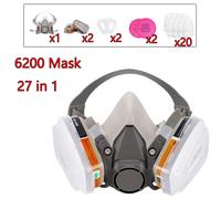 Masque à gaz 27 en 1, ensemble de 6200, pulvérisation de peinture pour véhicule avec boîte à cartouches, vapeurs acides orgainc 6001/6002, filtres 5N11, anti-poussière pour l'extraction Filter Set