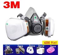 Masque À Gaz 3m 6200,Demi-Masque Anti-Gaz,Série Combinaison Assortie Aux Filtres 6001/2091/5n11,Protection Chimique Et Organique.6200 9in1.