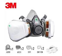 Masque à gaz 3M 6200 pour décoration de peinture en aérosol, masque anti-poussière chimique, protection du corps, filtre à vapeur toxique, respirateur, demi-masque réutilisable 6200 9in1