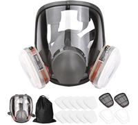 Masque à Gaz Antibuée 16 en 1, Respirateur Facial, Protection Pulvérisation Peinture et Formaldéhyde