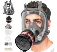 Masque à gaz complet - Masque de protection respiratoire - Masque de survie nucléaire et chimique avec filtre à charbon actif - Masque anti-poussière - Protection respiratoire contre les poussières