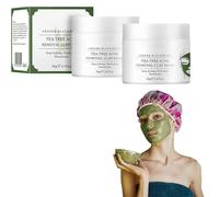 Masque à l'argile d'arbre à thé, élimination de l'acné, masque à l'argile, nettoyage en profondeur, hydratant, contrôle de l'huile de thé vert, masque facial éclaircissant