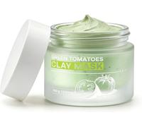 Masque à l'argile et à la tomate verte, soin hydratant affinant (tomate verte & vitamine C), purifiant pour les pores, pour une peau lisse et fraîche