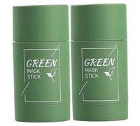 Masque à thé vert pour le visage, 2pcs Extrait de thé vert, bâton de masque pour l'hydratation du visage, hydratant peau sèche, nettoyage des pores profonds, élimine les points noirs